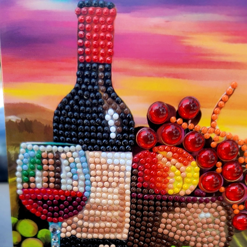 Sunset With Wine Blank Greeting Card - Picture 3 of 3